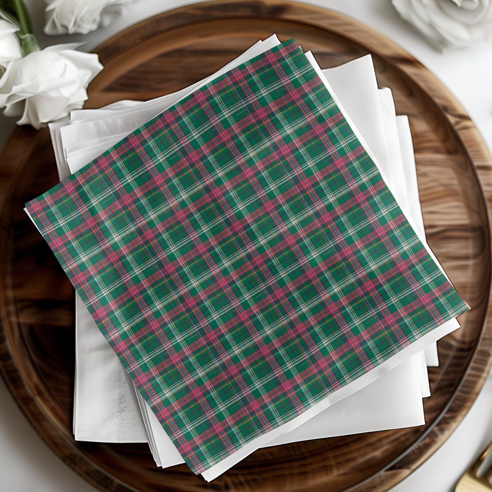 Green and Pink Plaid Pattern Classic Design Checkered Digital