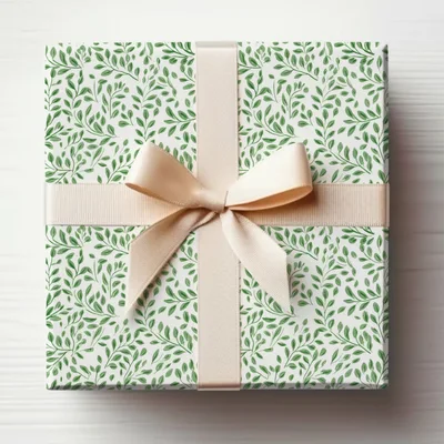 Green Botanical Repeat Pattern Organic Leaf Design