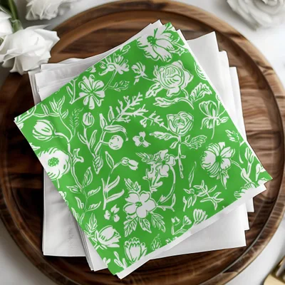 Green Floral Digital Paper, Seamless Flower Pattern, Botanical Print, Scrapbook Paper, Fabric Design, Commercial Use, Digital Download