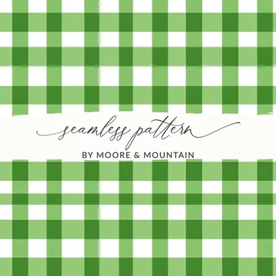 Green Gingham Seamless Pattern, Buffalo Check, Digital Paper, Commercial Use, Plaid Seamless Pattern, High Resolution PNG
