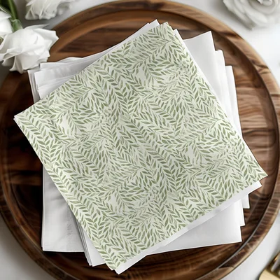 Green Monochrome Botanical Pattern Organic Leaf Repeat
