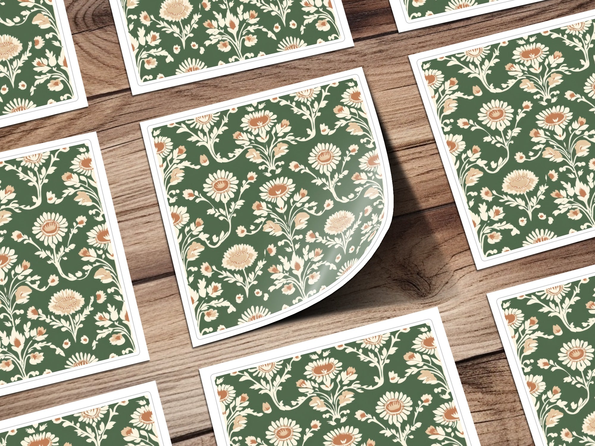 Green Seamless Indian Pattern With Indian Motif Chintz Florals