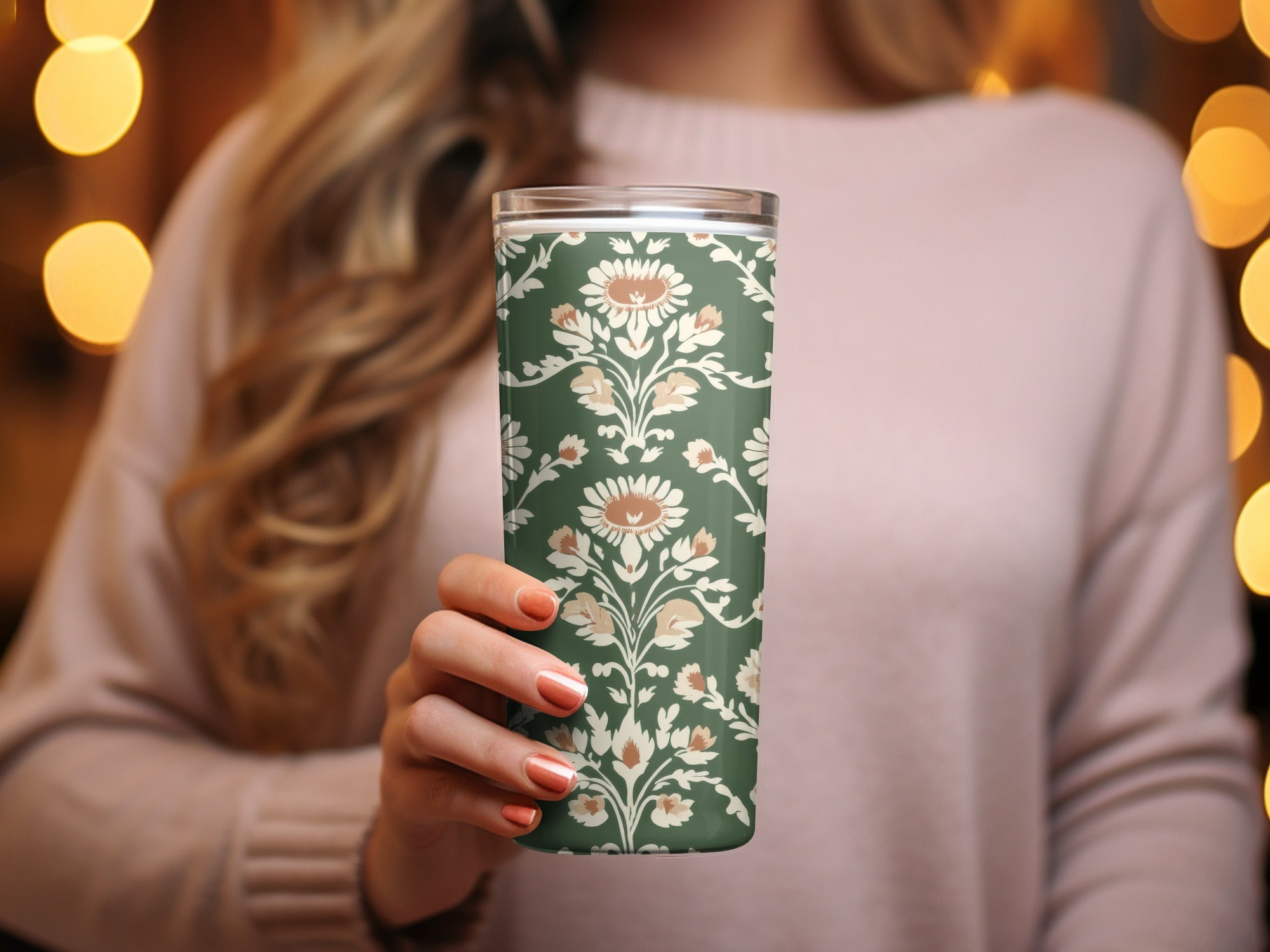 Green Seamless Indian Pattern With Indian Motif Chintz Florals