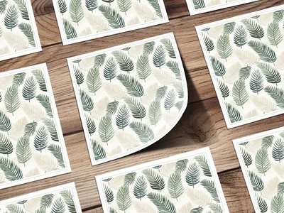 Green Tonal Abstract Organic Leaf Modern Repeat Pattern