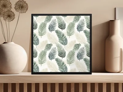 Green Tonal Abstract Organic Leaf Modern Repeat Pattern
