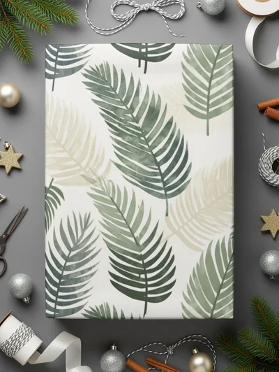 Green Tonal Abstract Organic Leaf Modern Repeat Pattern