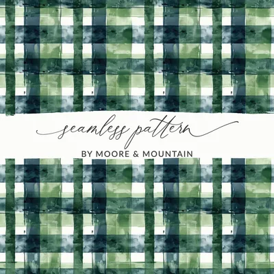 Green Watercolor Checks Design Image for Home Projects Digital