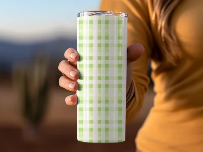 Green White Pastel Checkered Spring Plaid Backgrounds