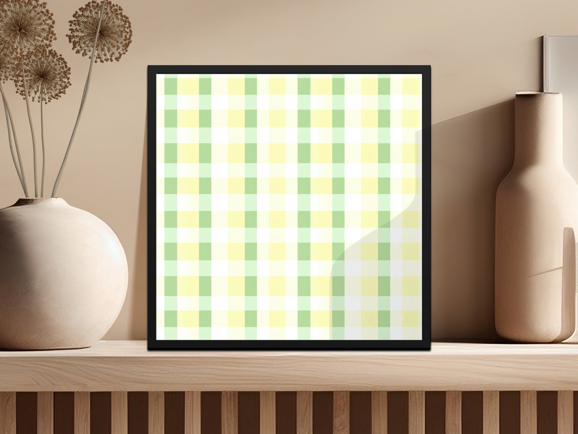 Green Yellow White Pastel Checkered Pattern Seamless Plaid
