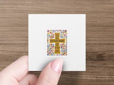 He Has Risen SVG, PNG, Digital Download, Easter Scripture Art, Christian Cross Floral Design, Matthew 28 6 Verse, Religious Home Decor