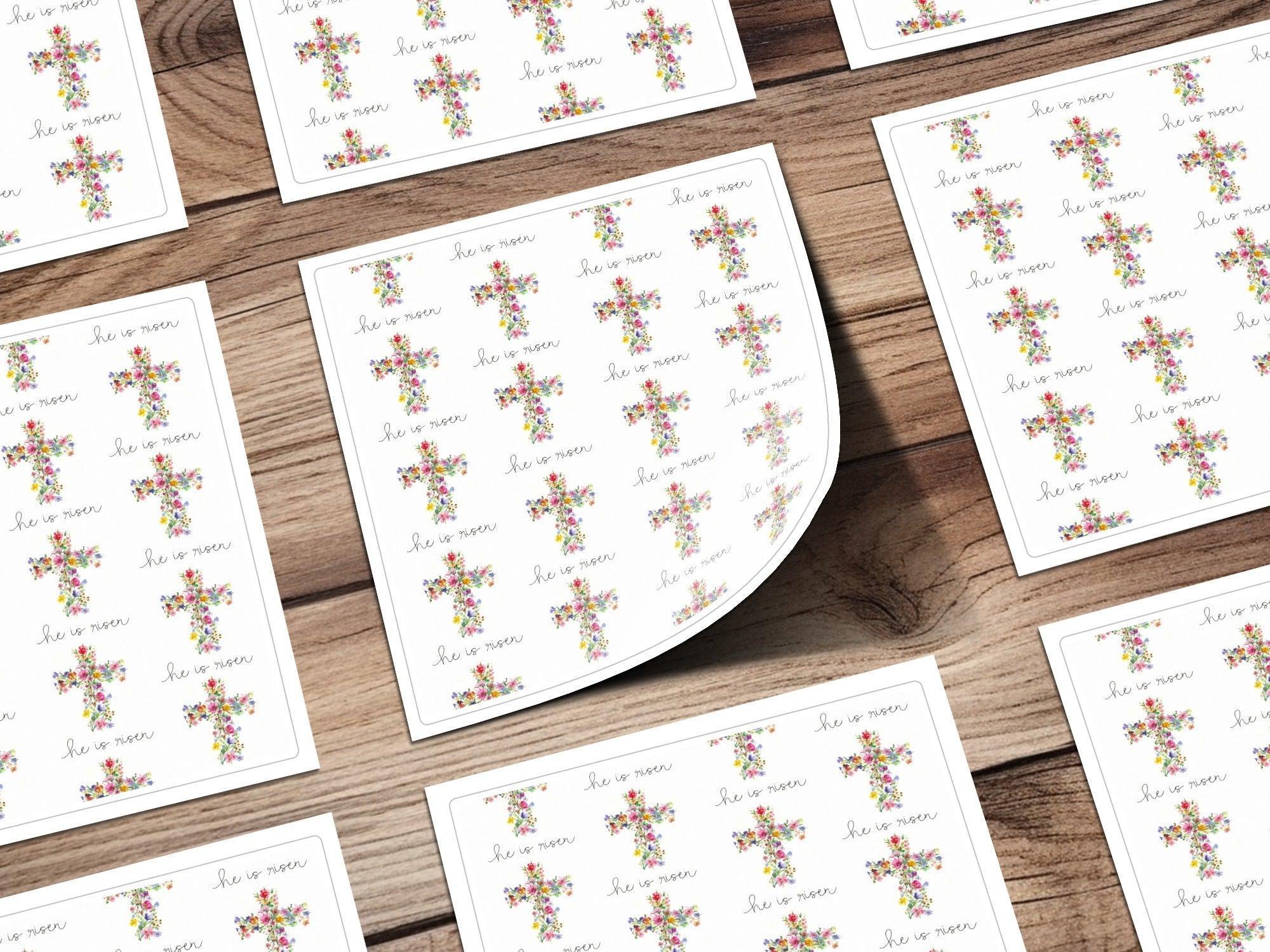 He Is Risen Digital Seamless Pattern, Floral Cross, Easter Printable, Watercolor Pattern, Church Digital Paper, Religious Design