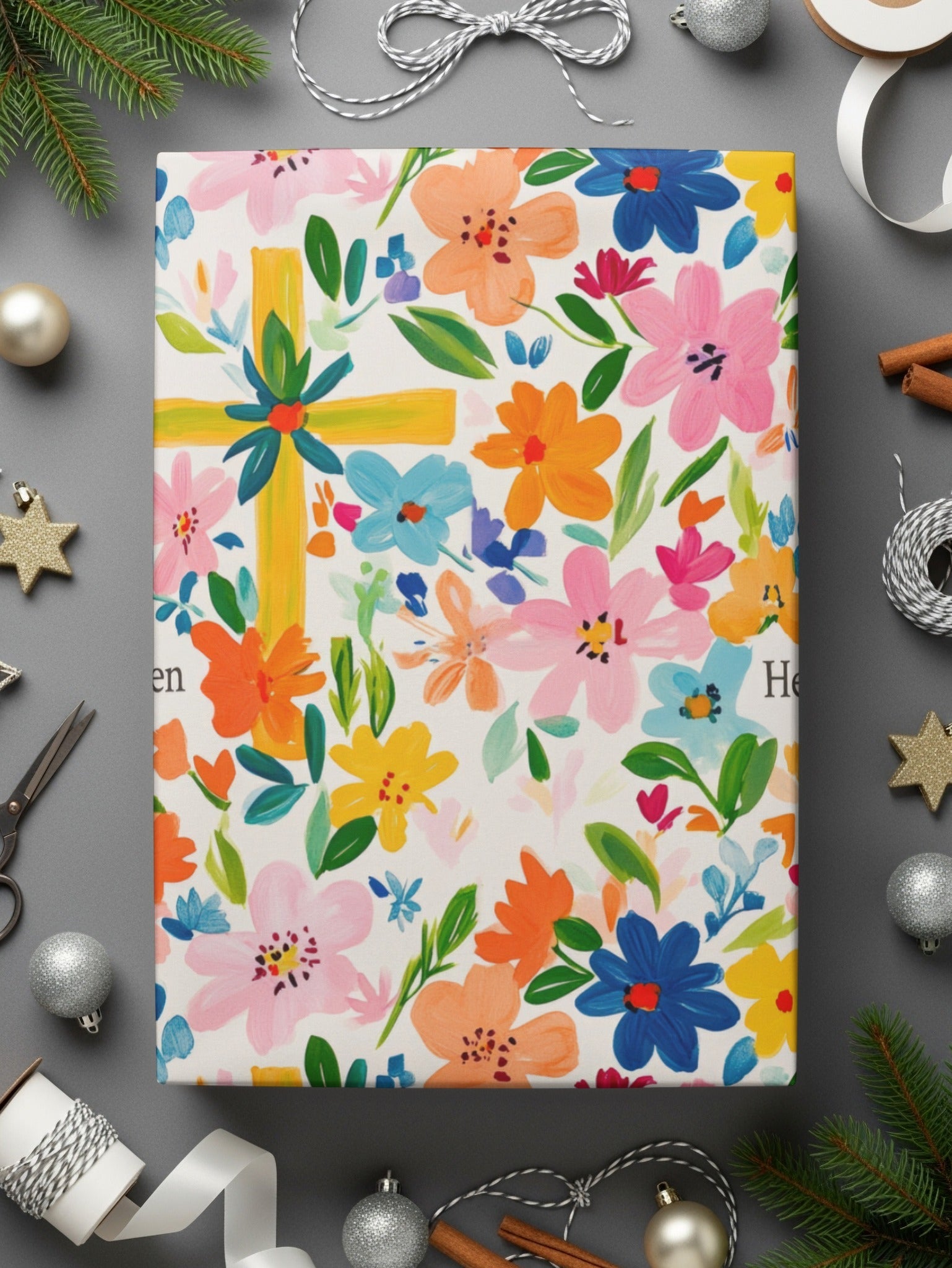 He Is Risen Digital Seamless Pattern, Floral Easter Design, Religious Fabric Print, Spring Flowers Paper, Christian Digital File
