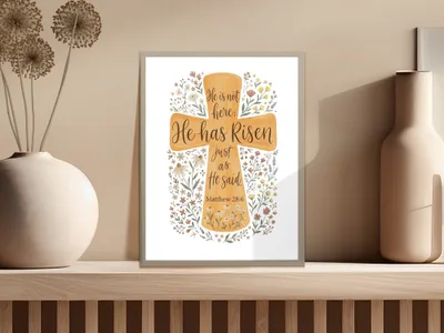He Is Risen SVG PNG, Matthew 28:6 Bible Verse Digital Download, Christian Easter Cross Art, Religious Scripture Clipart, Church Design