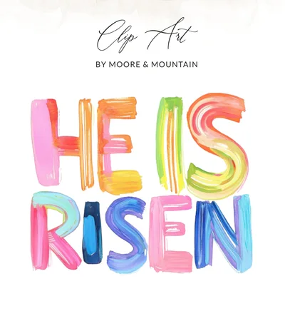 He Is Risen SVG, Preppy Clip Art, Easter Religious Digital Art, Christian Sublimation PNG, Brushstroke Faith Design, Spring Holiday Download
