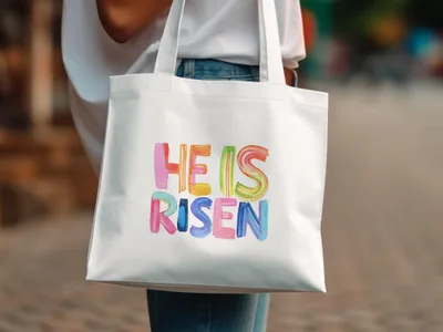 He Is Risen SVG, Preppy Clip Art, Easter Religious Digital Art, Christian Sublimation PNG, Brushstroke Faith Design, Spring Holiday Download