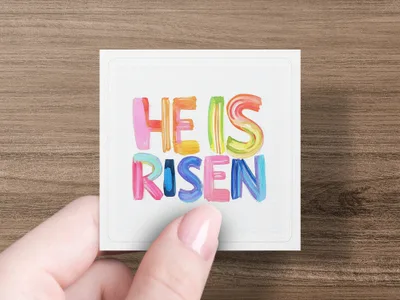 He Is Risen SVG, Preppy Clip Art, Easter Religious Digital Art, Christian Sublimation PNG, Brushstroke Faith Design, Spring Holiday Download