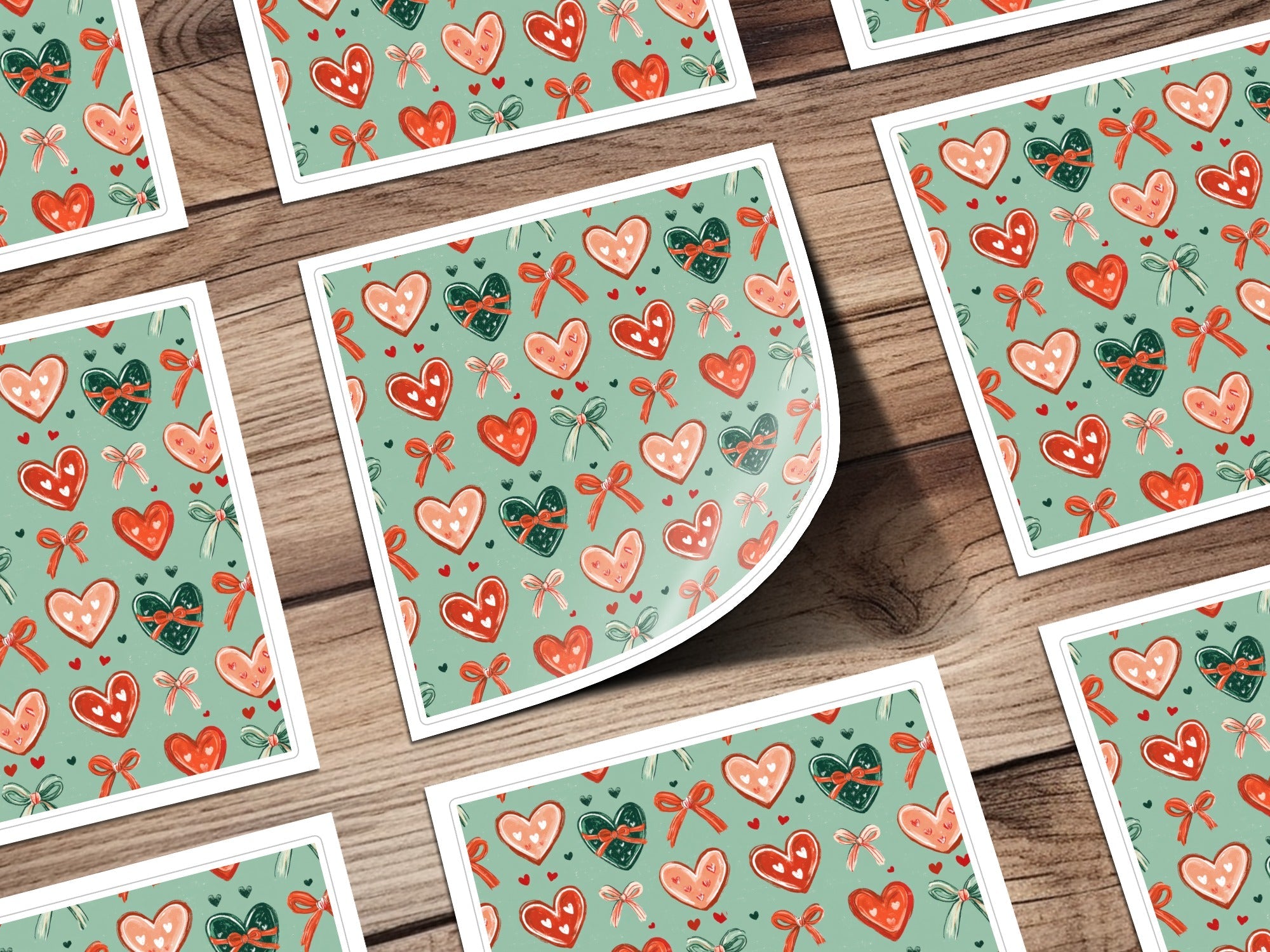 Hearts and Bows Digital Seamless Pattern, Valentine's Day Fabric Design, Cute Repeat Pattern for Commercial Use, Digital Paper Pack