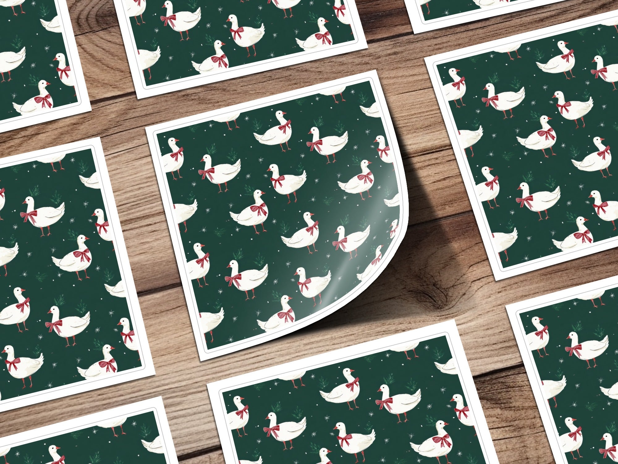 Holiday Silly Goose Background Christmas Geese Pattern
