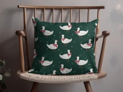 Holiday Silly Goose Background Christmas Geese Pattern