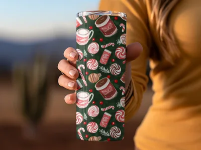 Holiday Treats Pattern Featuring Festive Sweets Digital