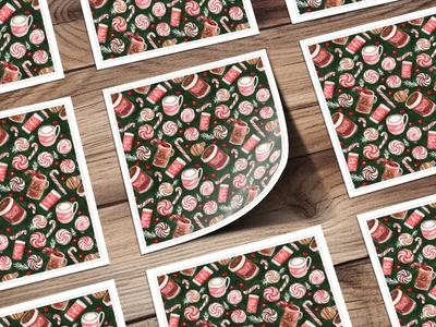 Holiday Treats Pattern Featuring Festive Sweets Digital