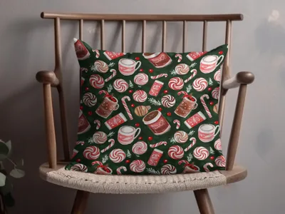 Holiday Treats Pattern Featuring Festive Sweets Digital