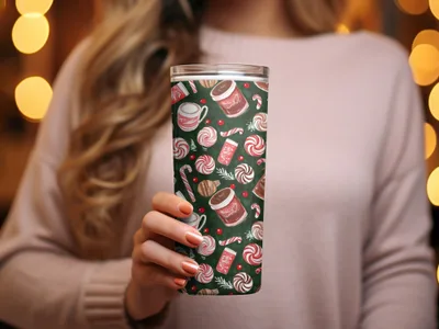 Holiday Treats Pattern Featuring Festive Sweets Digital