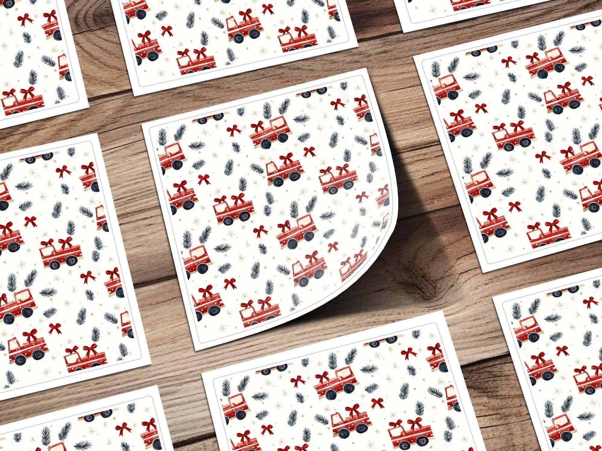 Holiday Truck Seamless Pattern, Christmas Truck Digital Paper, Festive Car Print, Vehicle Repeat Pattern, Winter Design, Christmas Digital