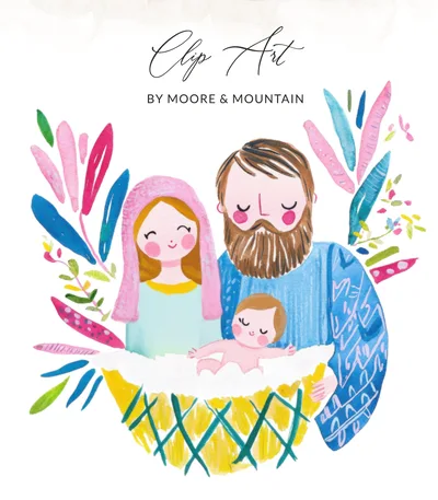 Holy Family SVG, Nativity Scene Clipart, Baby Jesus Joseph Mary Digital File, Christian Christmas PNG, Religious Sublimation Design SVG