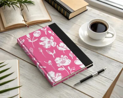 Hot Pink Floral Digital Paper, Seamless Flower Pattern, Scrapbook Paper, Commercial Use, Digital Download