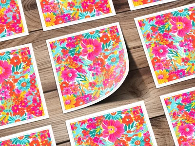Hot Pink Floral Maximalist Floral Pattern Digital