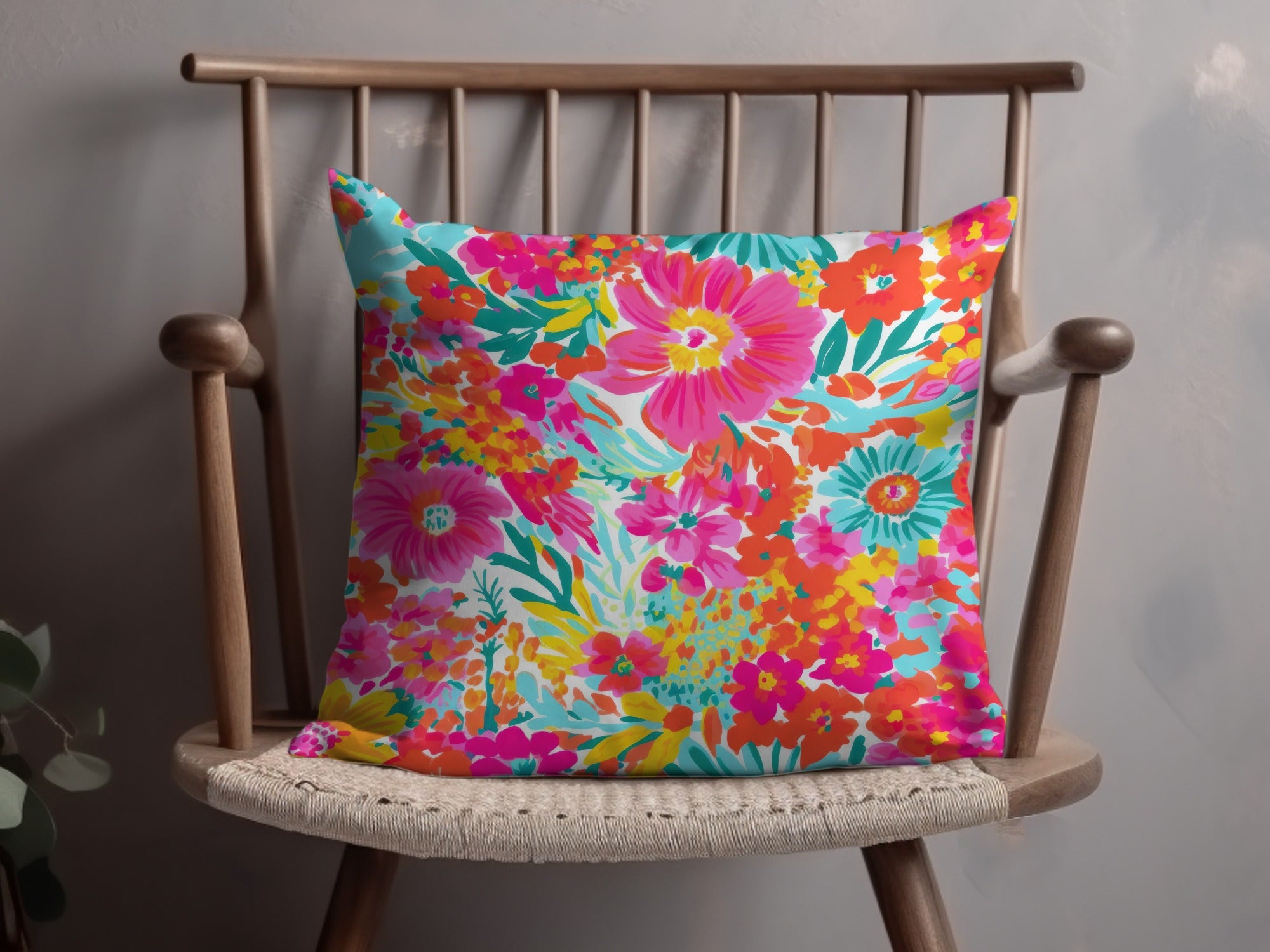 Hot Pink Floral Maximalist Floral Pattern Digital