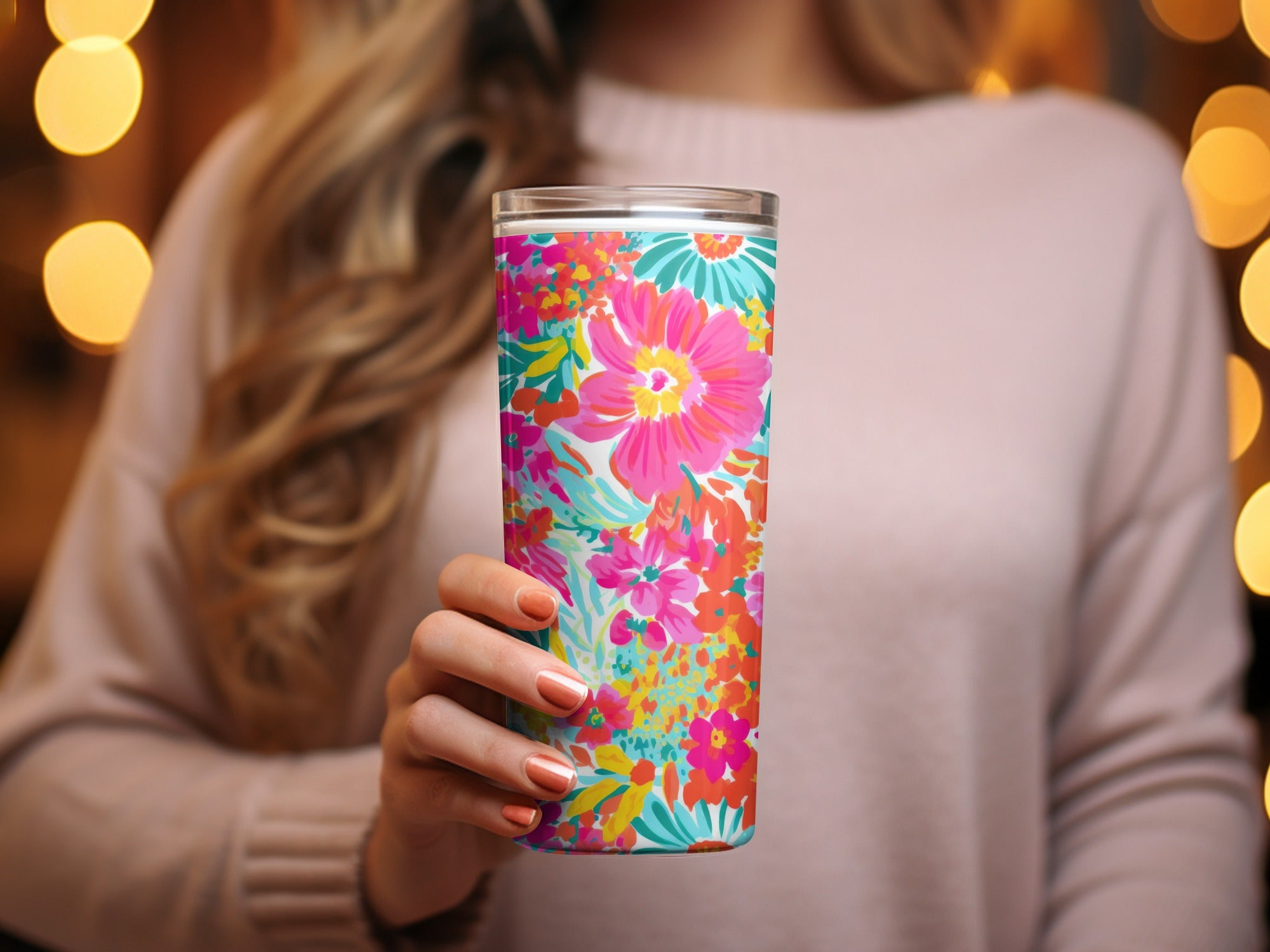 Hot Pink Floral Maximalist Floral Pattern Digital