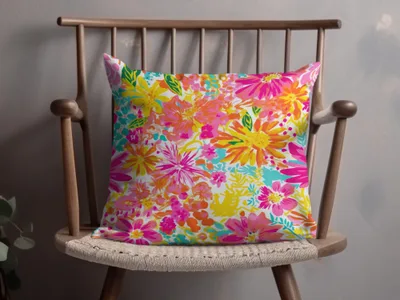 Hot Pink Floral Preppy Seamless Maximalist Floral Pattern