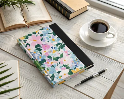Impressionist Painted Spring Flowers Pattern Acrylic Floral JPEG