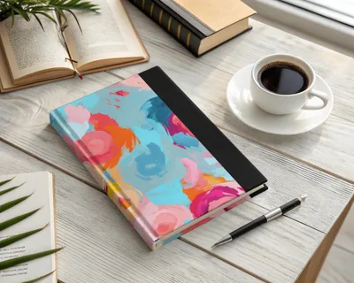 Impressionistic Floral Background Blue and Pink Abstract