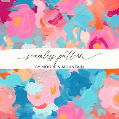 Impressionistic Floral Background Bubblegum Pink Abstract Colorful