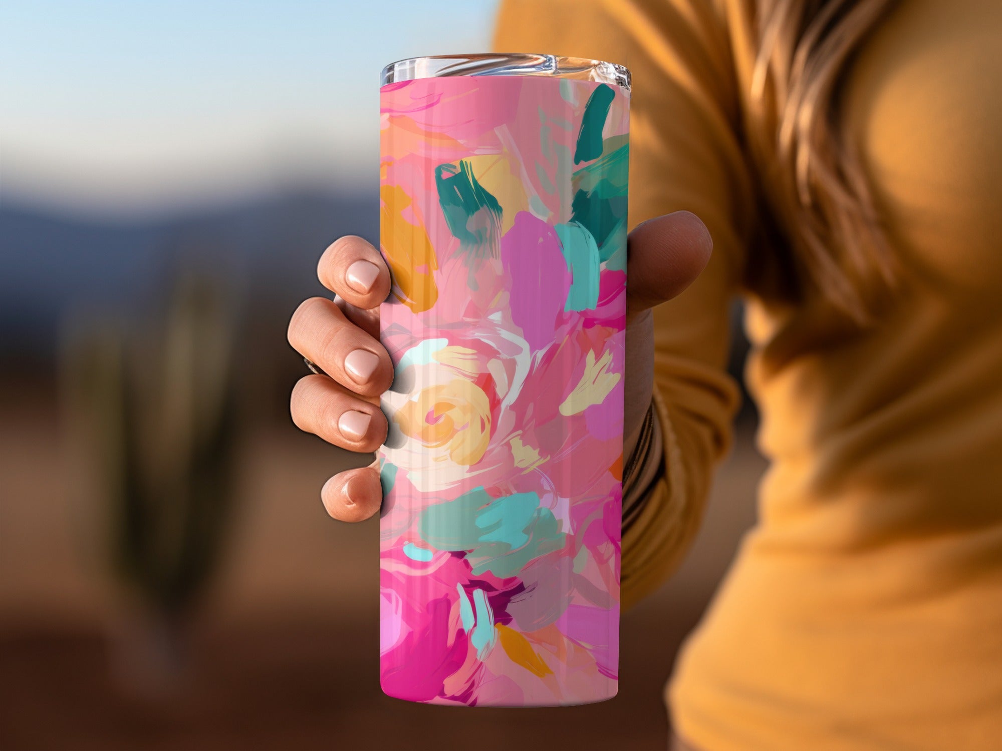 Impressionistic Floral Background with Bubblegum Pink Hues