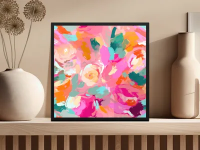 Impressionistic Floral Background with Bubblegum Pink Hues
