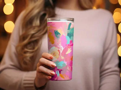 Impressionistic Floral Background with Bubblegum Pink Hues