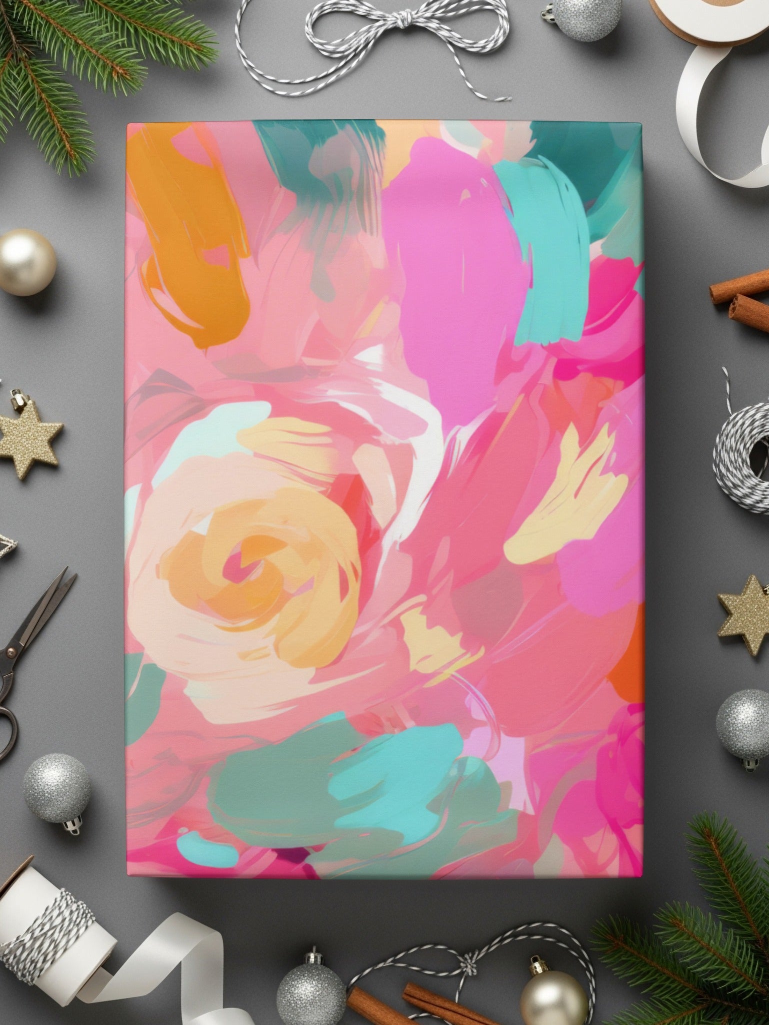 Impressionistic Floral Background with Bubblegum Pink Hues
