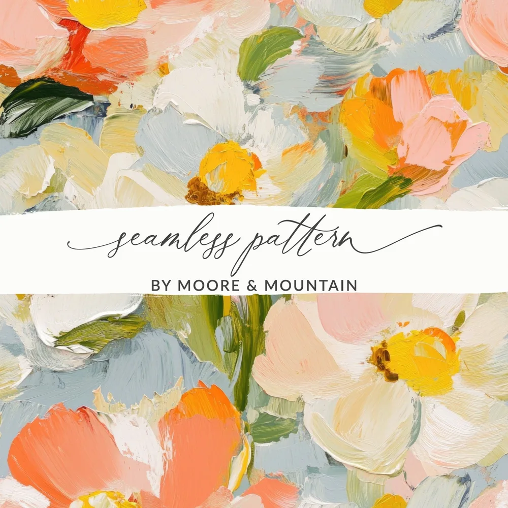 Impressionistic Seamless Floral Design Decorative Product