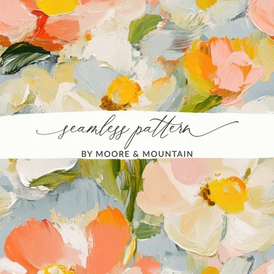 Impressionistic Seamless Floral Design Decorative Product