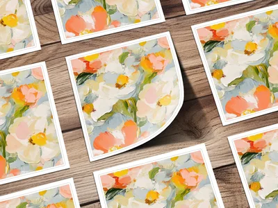 Impressionistic Seamless Floral Design Decorative Product
