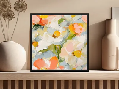 Impressionistic Seamless Floral Design Decorative Product