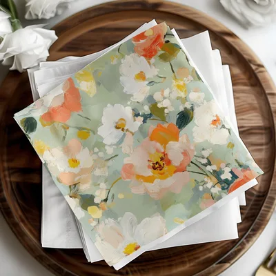 Impressionistic Seamless Floral Garden Acrylic Floral