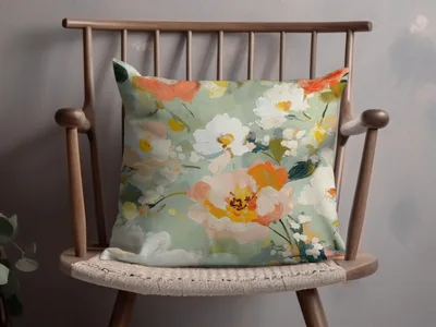 Impressionistic Seamless Floral Garden Acrylic Floral