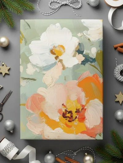 Impressionistic Seamless Floral Garden Acrylic Floral