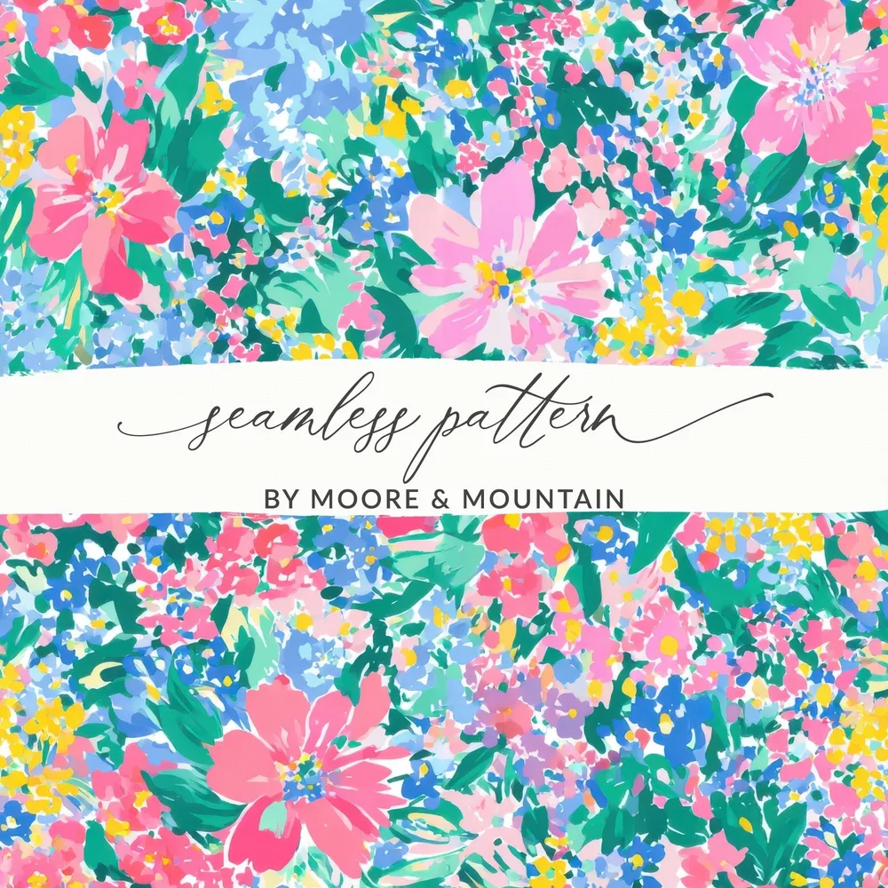Impressionistic Seamless Painterly Spring Pattern Floral