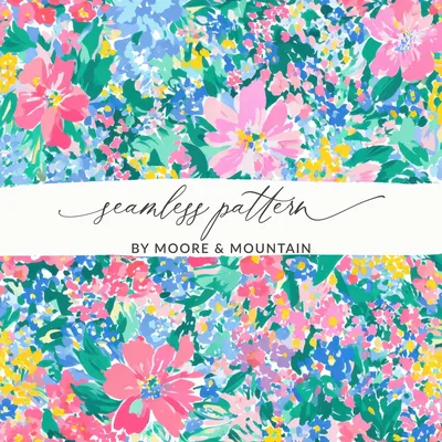 Impressionistic Seamless Painterly Spring Pattern Floral